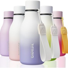 Die Grup Tr Yalıtımlı Su Şişeleri, 12OZ Paslanmaz Çelik Metal Su Şişesi, Kayışlı Bpa Içermeyen Sızdırmaz Termo, Kupalar, Şişeler, Spor ve Seyahat Için Yeniden Kullanılabilir Su Şişesi, Lila Elegance