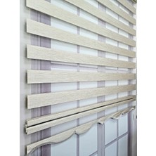 Die Grup Tr Bambu Kumaş Stor Zebra Perde Sert Plastik Kasalı 90X200 Krem