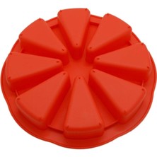 Die Grup Tr Tinky Winky Silikon Derin Üçgen Baklava Pasta Çikolata Muffin Kek Kalıbı 8'li Kırmızı