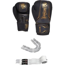 Die Grup Tr Do Legacy Kick Boks Eldiveni, 12 Oz, Siyah, Bandajlı, Dişlik 3'lü Set, Unisex