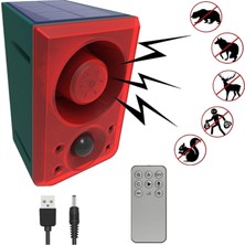 Die Grup Tr Güneş Açık Hareket Sensörü Alarm-Köpek Havlaması ve Silah Sesi, Destek Kayıt ve ± Ses, 130DB Yüksek Gürültü Yapıcı, USB ile 3 Çalışma Modu Strobe Işık, Davetsiz Misafirlere Elveda Deyin