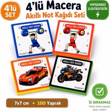 Die Grup Tr Sporcu Arabalı 4'lü Mini Akıllı Not Kağıdı Seti 100 Sayfa – Yapışkansız Post-It