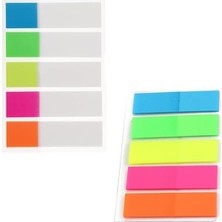 Die Grup Tr Kendinden Yapışkanlı Ayraç Postit 5 Renkli 2 Paket Yapışkanlı Not Kağıdı Transparan Parmak Ayraç Indeks Seperatör 5 Li Mini