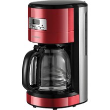 Die Grup Tr Fk 4112 K Filtre Kahve Makinesi, 1000 W, 12 Fincan Kapasitesi, Metalik Kırmızı