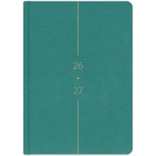 Die Grup Tr 2026-2027 A5 Keten Akademik Ajanda 15X21 cm - 17 Aylık Koyu Yeşil