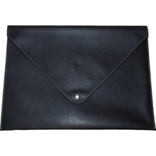 Die Grup Tr Pu Deri A4 Dosya Klasörü Belge Tutucu Su Geçirmez Portföy Zarf Dosya Klasör Kılıf Çıtçıtlı Dosya 25,5X33,5 cm -Siyah