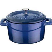 Die Grup Tr Cookware Lv Y Tc 10 K2 Mini Yuvarlak Casserole, Çap 10 Cm, Dökme Demir, Mavi