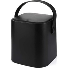 Die Grup Tr Tutma Saplı Iç Kovalı Tezgah Üstü Mutfak Çöp Kovası, 4 Litre, Kilitli Kapak, Click Kapak, 20X20X22 Cm, Siyah