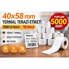 Die Grup Tr 40X58 mm Termal Terazi Etiketi 500 Lü 10 Rulo Toplam 5000 Adrt 40MM Kuka