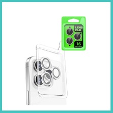 Ny Joy iPhone 16 Pro Max Uyumlu Raze Metal Kamera Lens - Beyaz Nyjoybz