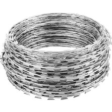 Die Grup Tr Galvanizli Çelik Dikenli Tel Çit, Bahçe/veranda Güvenliği Için Çift Spiral Dikenli Tel, 80 M Dikenli Tel Etkili Koruma Için