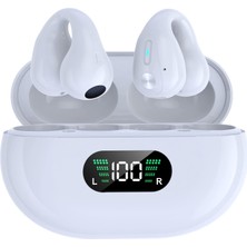 Die Grup Tr Kablosuz Kulak Klipsi Kemik Iletim Kulakiçi Açık Kulak Kulaklıkları Bluetooth, Spor Klipsi Kablosuz Kulaklıklar Su Geçirmez Dış Kulaklıklar Bisiklet Koşu Egzersizi Kulak Tomurcukları Beyaz