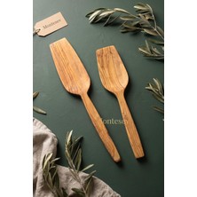 Die Grup Tr Zeytin Ağacı Ahşap Tahta Kaşık Spatula Seti 2 Parça (Zeytin Ağacı) 2 Parça MNT-085