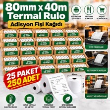Die Grup Tr 80X40 Adisyon Fişi Adisyon Kağıdı Yazıcı Rulosu Termal Rulo 25PAKET 250ADET