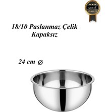 Die Grup Tr 304 Paslanmaz Çelik Sade Çırpma & Karıştırma Kasesi – 18/10, Derin, Kapaksız 24 cm