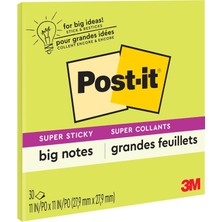 Die Grup Tr Süper Yapışkan Büyük Notlar, 11 x 11, 1 Ped, 2x Yapıştırma Gücü, Neon Yeşili (BN11G) (1'li Paket)