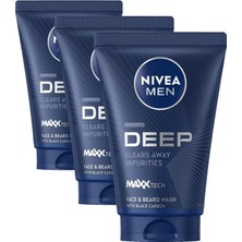 Die Grup Tr Men Erkek Yüz ve Sakal Temizleme Jeli Deep Dimension 100 Ml,nemlendirici,yağ Arındırıcı,aktif Karbon,gün Boyu Ferahlık (3 Paketi)