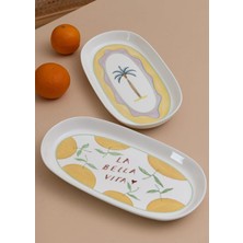Die Grup Tr [marka] Italian Summer Oval Servis Tabağı 2li 23 cm