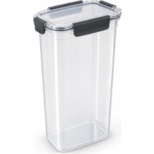 Die Grup Tr Şeffaf Contalı Kilitli Erzak Saklama Kabı, Sızdırmaz Kapaklı Pp Plastik Gıda Kutusu, Bakliyat, Makarna, Pirinç, Un ve Şeker Kabı, Bpa Içermez, Mutfak Dolap Içi Kiler Düzenleyici (3200 Ml)