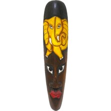 Die Grup Tr Ahşap Otantik Dekoratif Mask Fil 50 cm Duvar Süsü Dekor