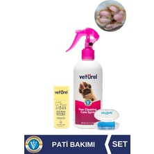 Die Grup Tr Kedi Diş Fırçası, Pati Balm Nemlendirici Onarıcı Stick, Pati Kir Koku Giderici Sprey Seti