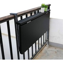 Die Grup Tr Dış Mekan Katlanır Yan Sehpa - Balkon Veranda Duvar Masası, Kompakt ve Yerden Tasarruf Sağlayan Bahçe Masası, Bahçe ve Daire Için Ideal (Siyah, 100 x 39 Cm)