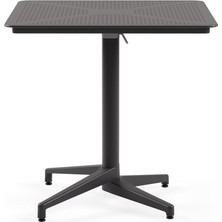 Die Grup Tr Moon Katlanır Masa 80X80 cm - Bahçe, Balkon, Kafe, Restoran Için, Iç ve Dış Mekan Antrasit