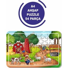 Die Grup Tr Lipyos Çiftlik ve Çiftlik Hayvanları 54 Parça Çocuklar Için Ahşap Puzzle 1223