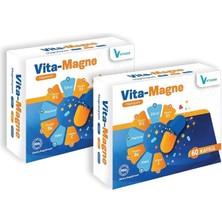 Die Grup Tr Vita-Magne Magnezyum Malat, Magnezyum Sitrat, Magnezyum Bisglisinat, Vitamin B6, Vitamin B12, Vitamin C, Vitamin D3 Içeren Takviye Edici Gıda 2'li Paket, 60 Kapsül