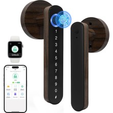 Die Grup Tr Akıllı Parmak Izi Kapı Kilidi, 5'i 1 Arada Tuş Takımı Kapı Kilidi Saplı Akıllı App Kodları Parmak Izi Anahtarları, Yatak Odası Dairesi Için Biyometrik Elektronik Güvenlik Giriş Kapısı Kilidi