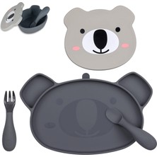 Die Grup Tr Sütten Kesmek Için Bebek Yemek Takımı - Beslenme Uzmanı ile Tasarlanmıştır - Silikon Bölünmüş Vantuz Plakası, Kapaklı Kase ve Bebek Çatal Bıçak Takımı Dahildir - 6 Ay+ Için - Bulaşık