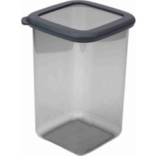 Die Grup Tr Gri Kare Saklama Kabı Silikon Kapak Hava Geçirmez Kuru Baklagil Kahve Bakliyat Makarna Kuruyemiş Kutusu Çeyiz Seti (1 Adet, 1200 Ml)