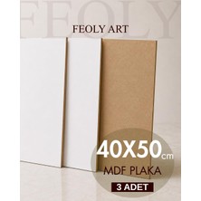 Die Grup Tr 40X50 cm 3 mm Mdf Plaka 3 Adet - Beyaz Lam Kaplamalı - Hobi, Maket, Ahşap Boyama, El Sanatları ve Dekorasyon