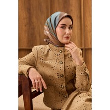 Silk Home Twill Ipek Eşarp Terra Waves Kahverengi