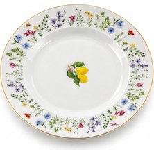 Easy Life Collection's Fleurs Et Citrons Porselen Yemek Tabağı - 21,5 cm