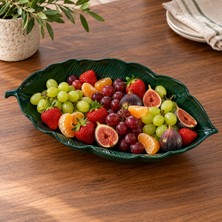Easy Life Collection's  Yeşil Porselen Yaprak Kase - 36 x 16 cm