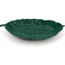 Easy Life Collection's  Yeşil Yaprak Formlu Porselen Kase - 30 x 13 cm