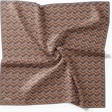 Silk Home Twill Ipek Eşarp Geometric Pattern Turuncu