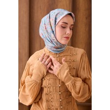 Silk Home Twill Ipek Eşarp Botanical Bebe Mavi