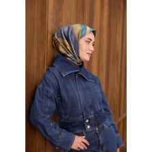 Silk Home Twill Ipek Eşarp Terra Waves Turkuaz