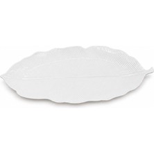 Easy Life Collection's  Beyaz Yaprak Servis Tabağı - 47 x 19 cm