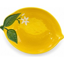 Easy Life Collection's Fleurs Et Citrons Porselen Limon Şeklinde Kase - 22 x 16 cm