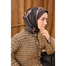 Silk Home Twill Ipek Eşarp Belt Print Siyah