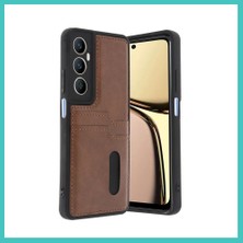 Ny Joy Realme C65 Uyumlu Sara Kartvizitli Deri Kılıf - Taba Nyjoybz