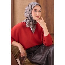 Silk Home Twill Ipek Eşarp Floral Paisley Gri
