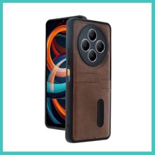 Ny Joy Redmi 14C Uyumlu Kılıf Sara Kartvizitli Deri Kılıf - Taba Nyjoybz