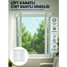 Kaia Life Çift Kanatlı Cırt Bantlı Pencere Sinekliği Kolay Montajlı Beyaz File