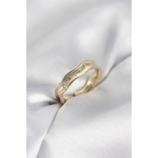 Beruflic Gold Renk Su Damlası Model Zirkon Taşlı Kadın Yüzük TJ-BYK4123