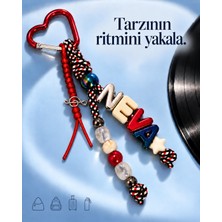 Goob Kişiye Özel Isimli Çanta Aksesuarı – Sol Anahtarı ve Kalp Detaylı Müzik Temalı Charm