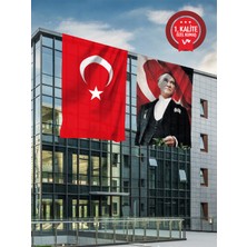  Türk Bayrağı + Atatürk Posteri - 100X150 cm (2'li Set)
